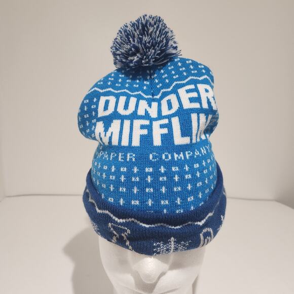 Dunder Mifflin Paper Company blue pom beanie, Official Merchandise 2021 OSFM - Picture 1 of 6